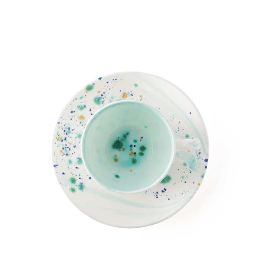 Blue Marble Coffee Cup & Saucer