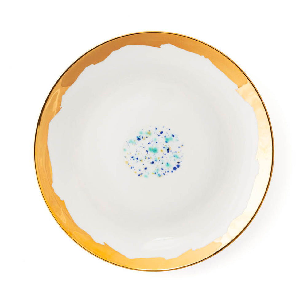 Blue Marble Dessert Coupe Plate