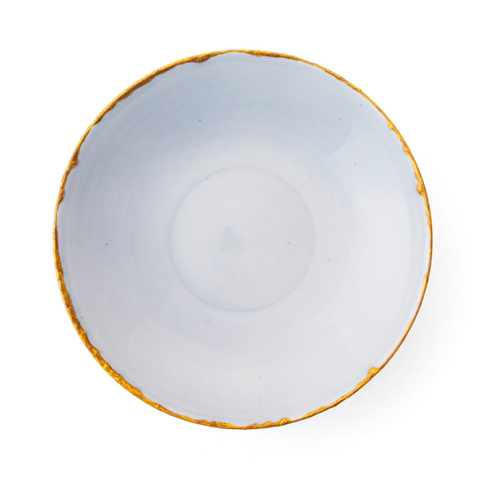 Golden Ash Blue Soup Coupe Plate