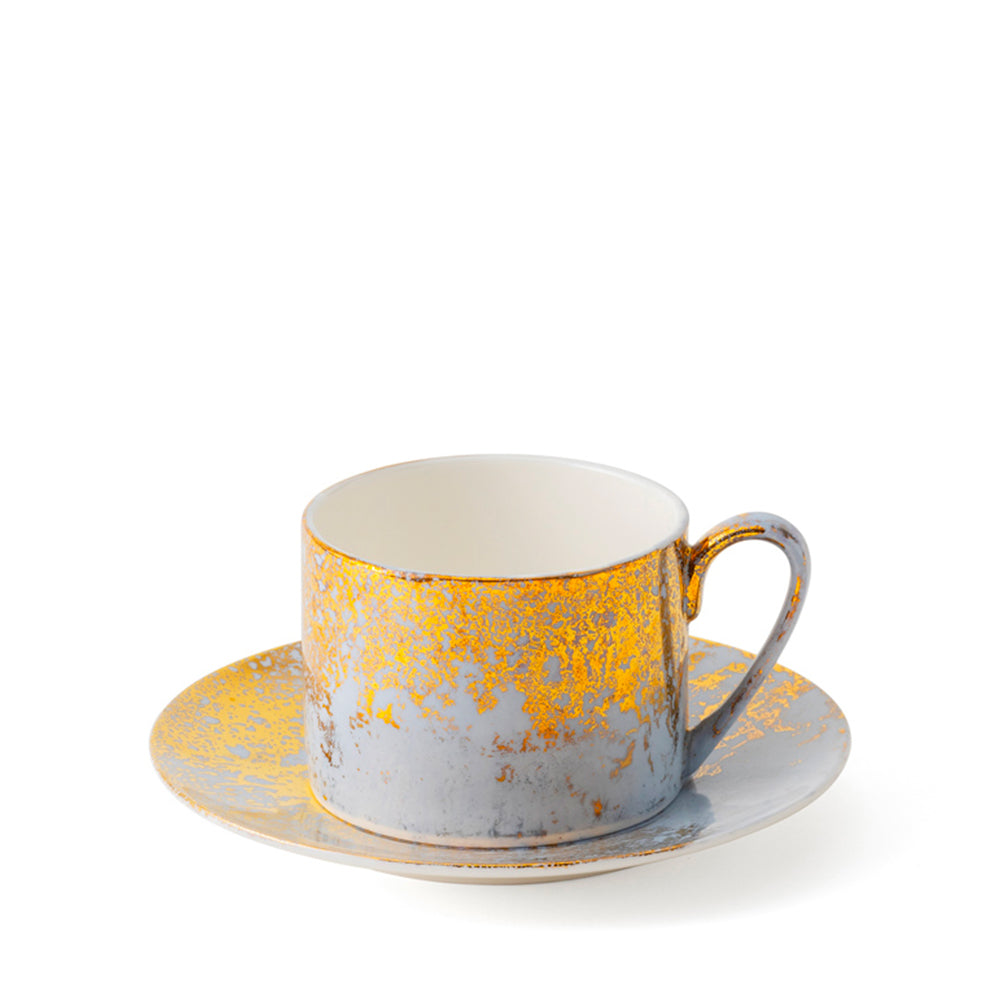Golden Ash Blue Teacup & Saucer