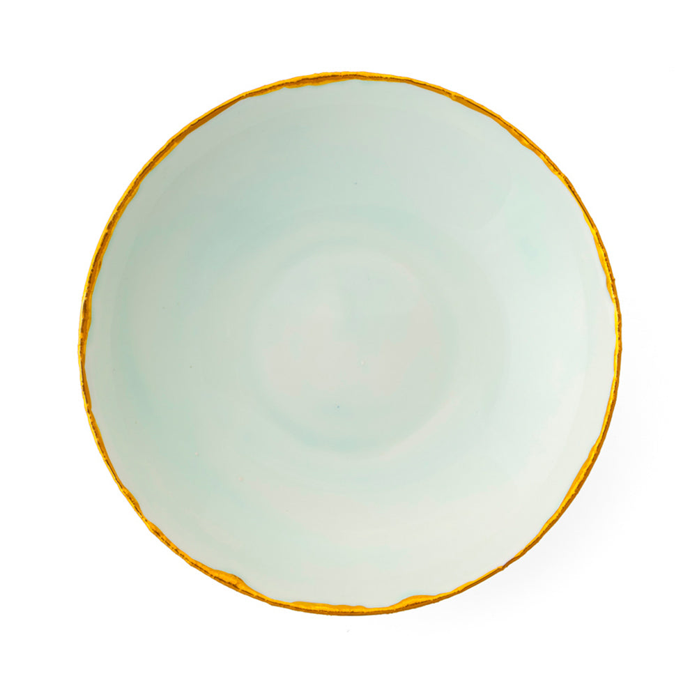 Golden Ash Mint Soup Coupe Plate