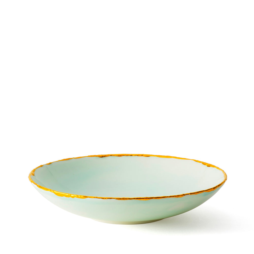 Golden Ash Mint Soup Coupe Plate