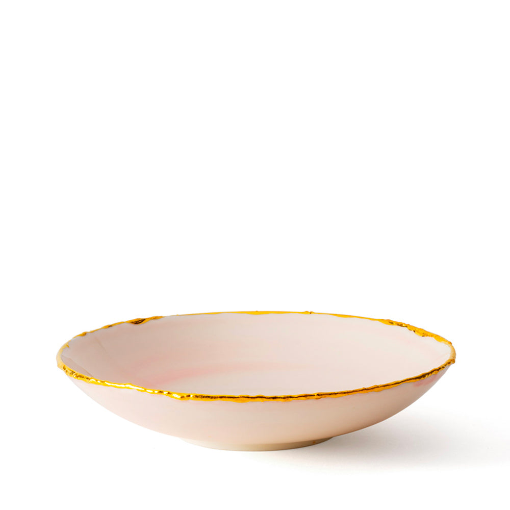Golden Ash Pink Soup Coupe Plate