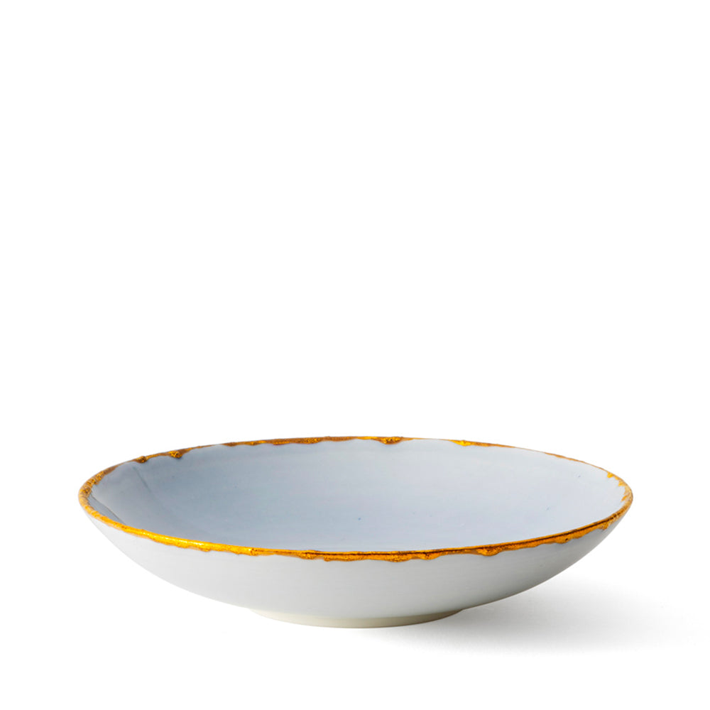 Golden Ash Blue Soup Coupe Plate