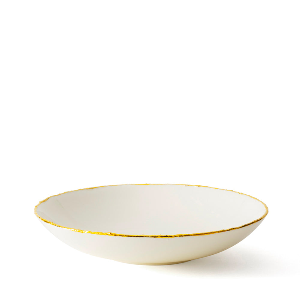 Golden Ash White Soup Coupe Plate