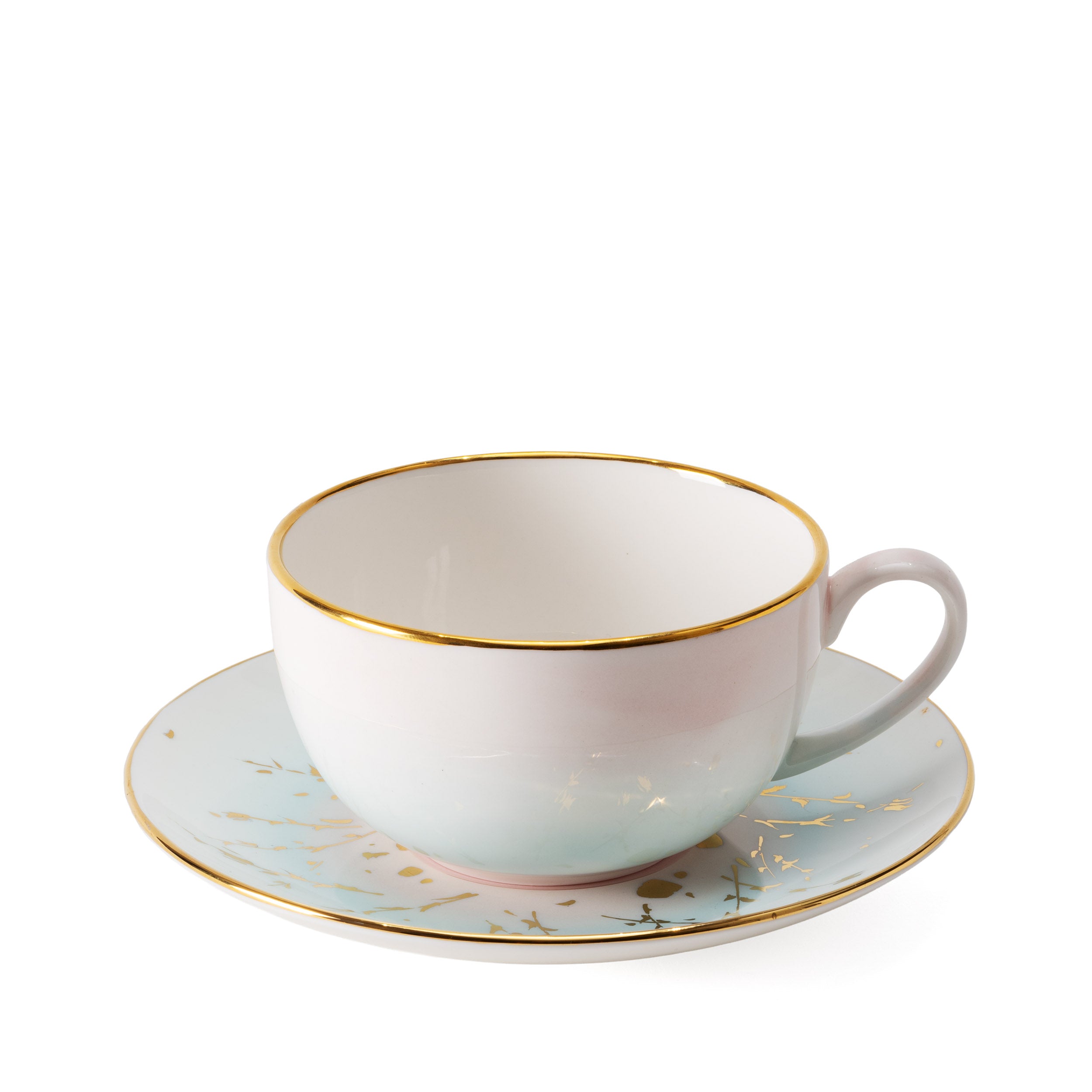 Grain Light Blue Cappuccino Cup & Saucer