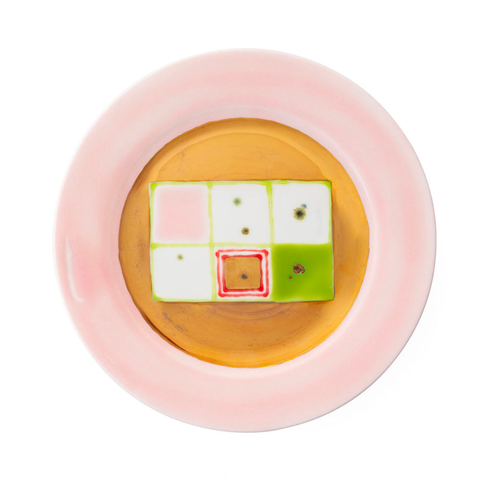 Pink Gold Dessert Rim Plate