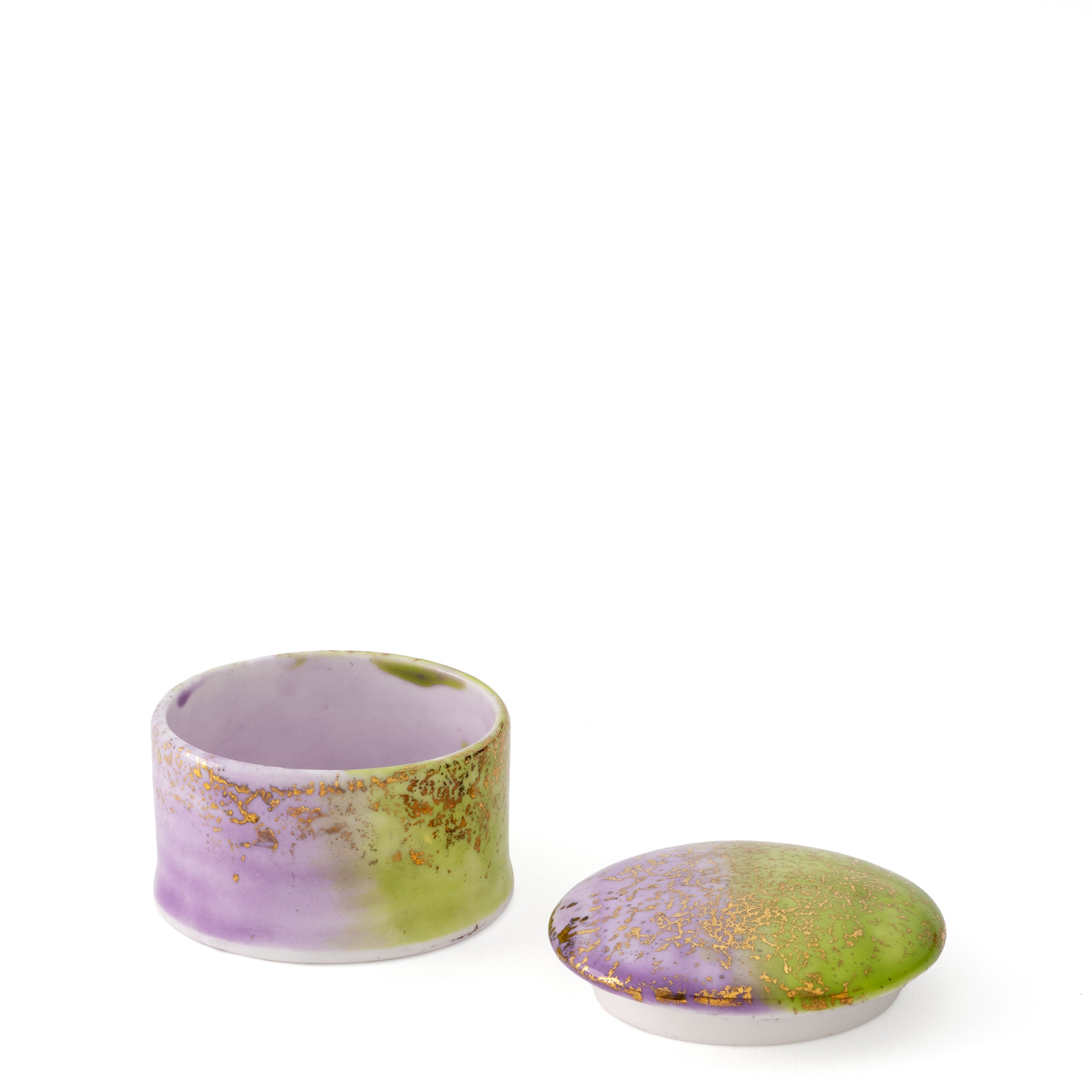 Artemis Purple Green Small Round Box