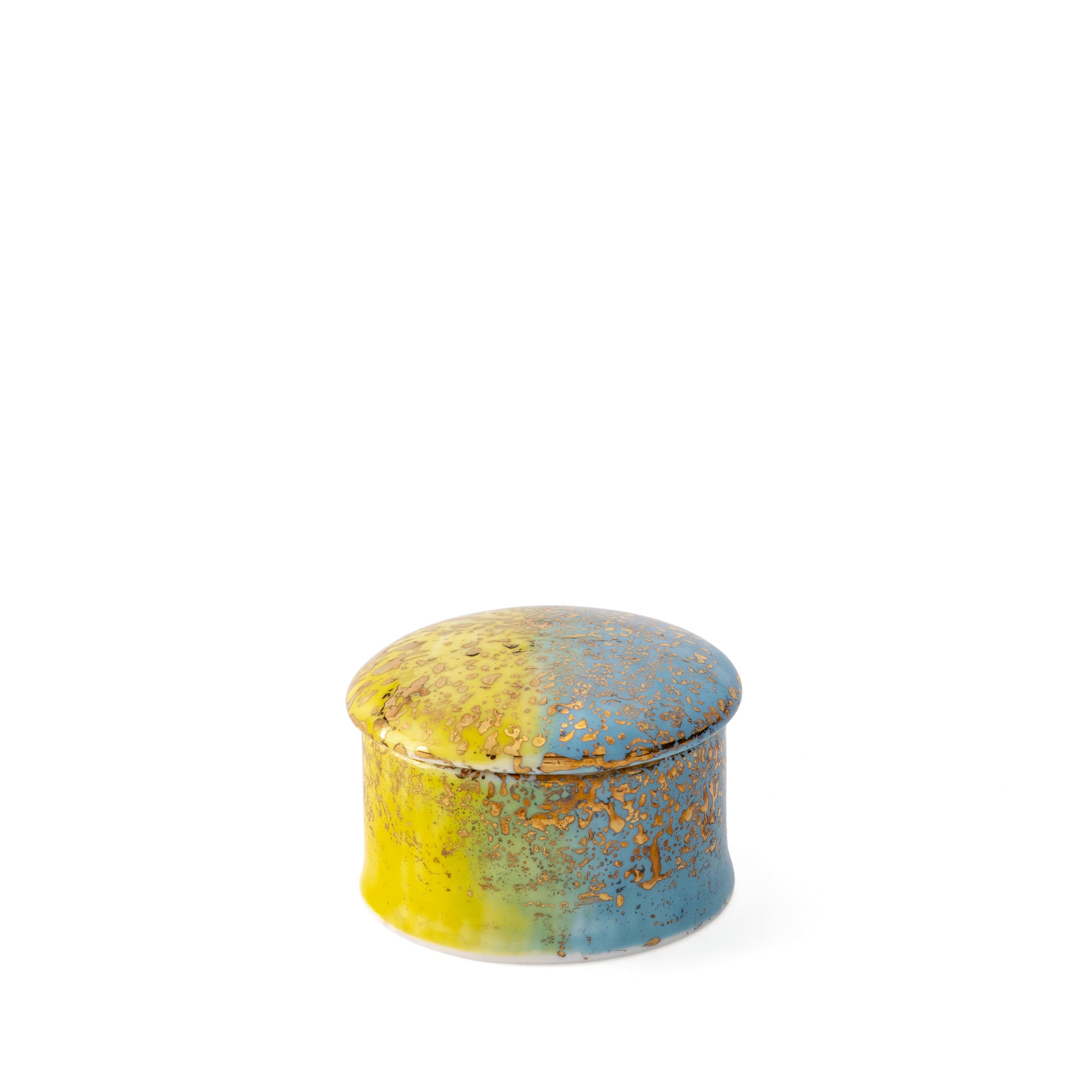 Artemis Yellow Blue Small Round Box