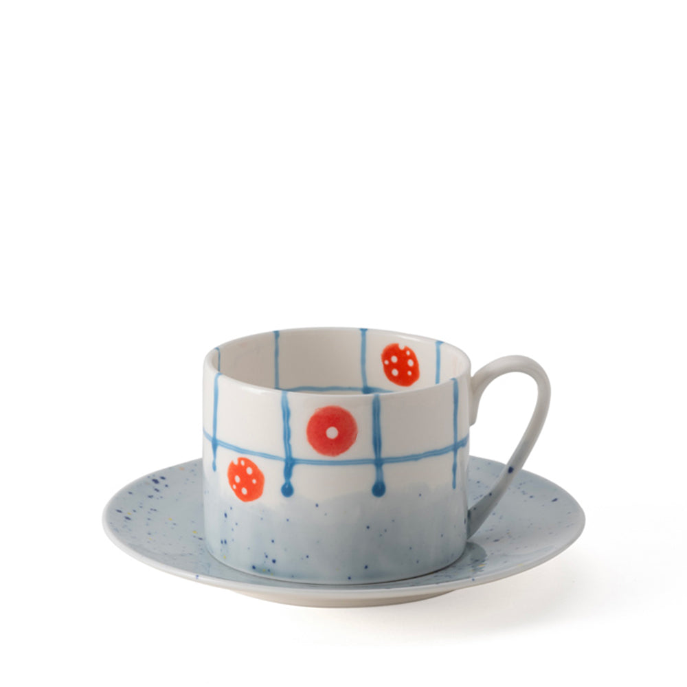 The Net Blue Teacup & Saucer