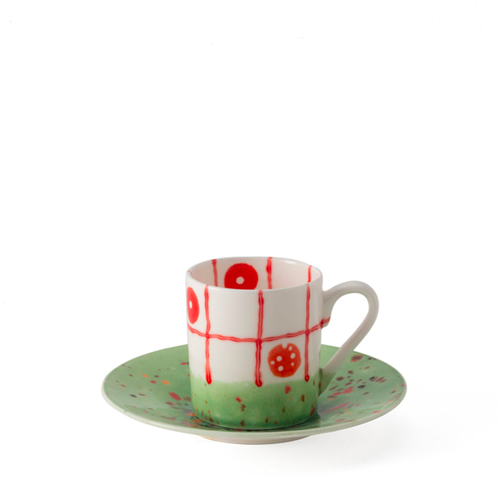 The Net Red Coffee Cup & Saucer