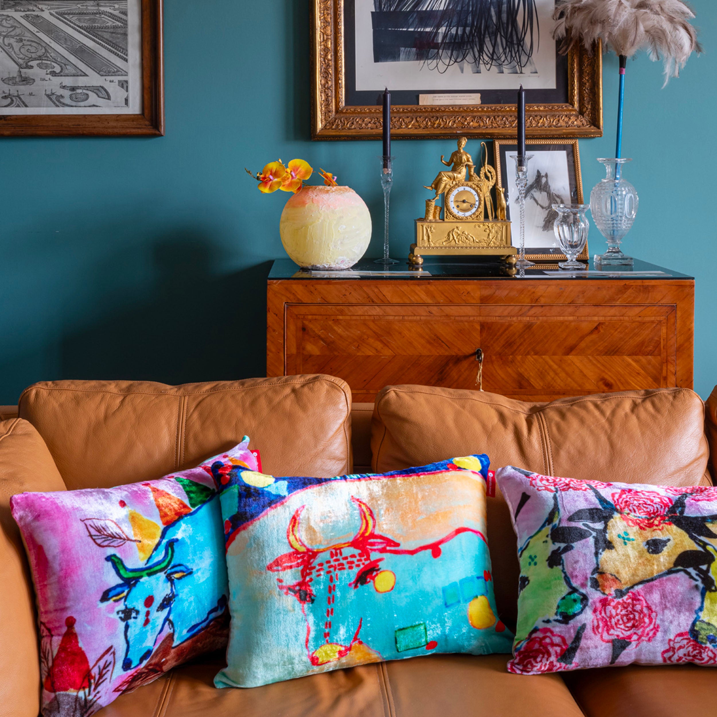 Blue Cow Cushion