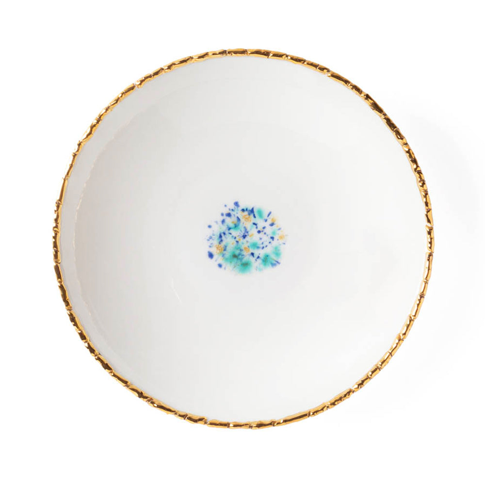 Blue Marble Dessert Coupe Plate