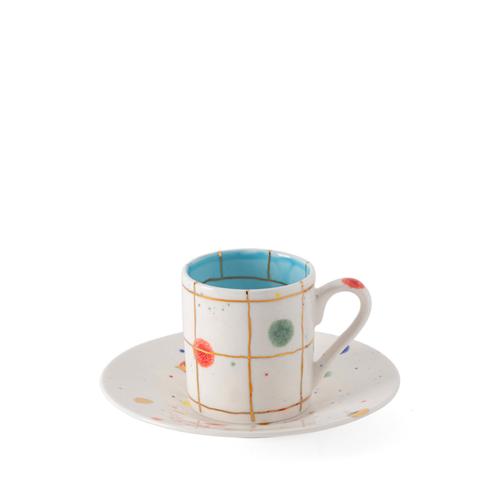 Crystal Coffee Cup & Saucer