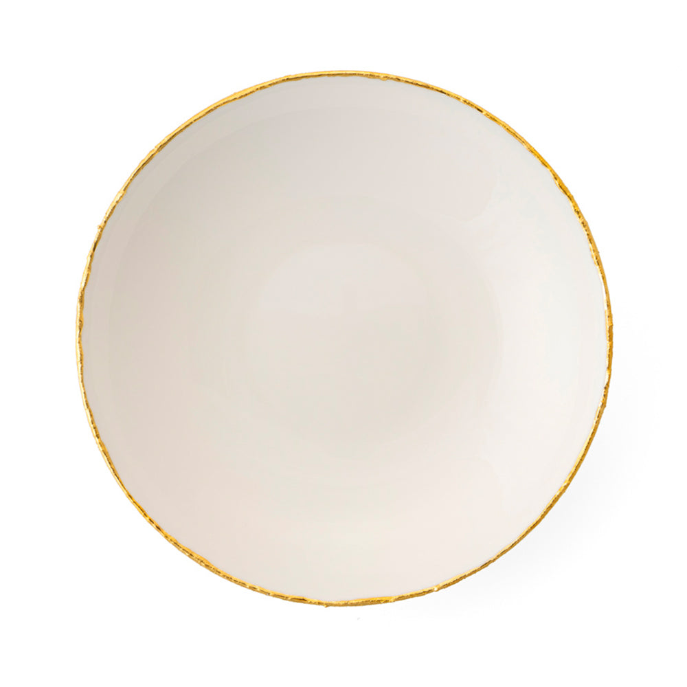 Golden Ash White Soup Coupe Plate
