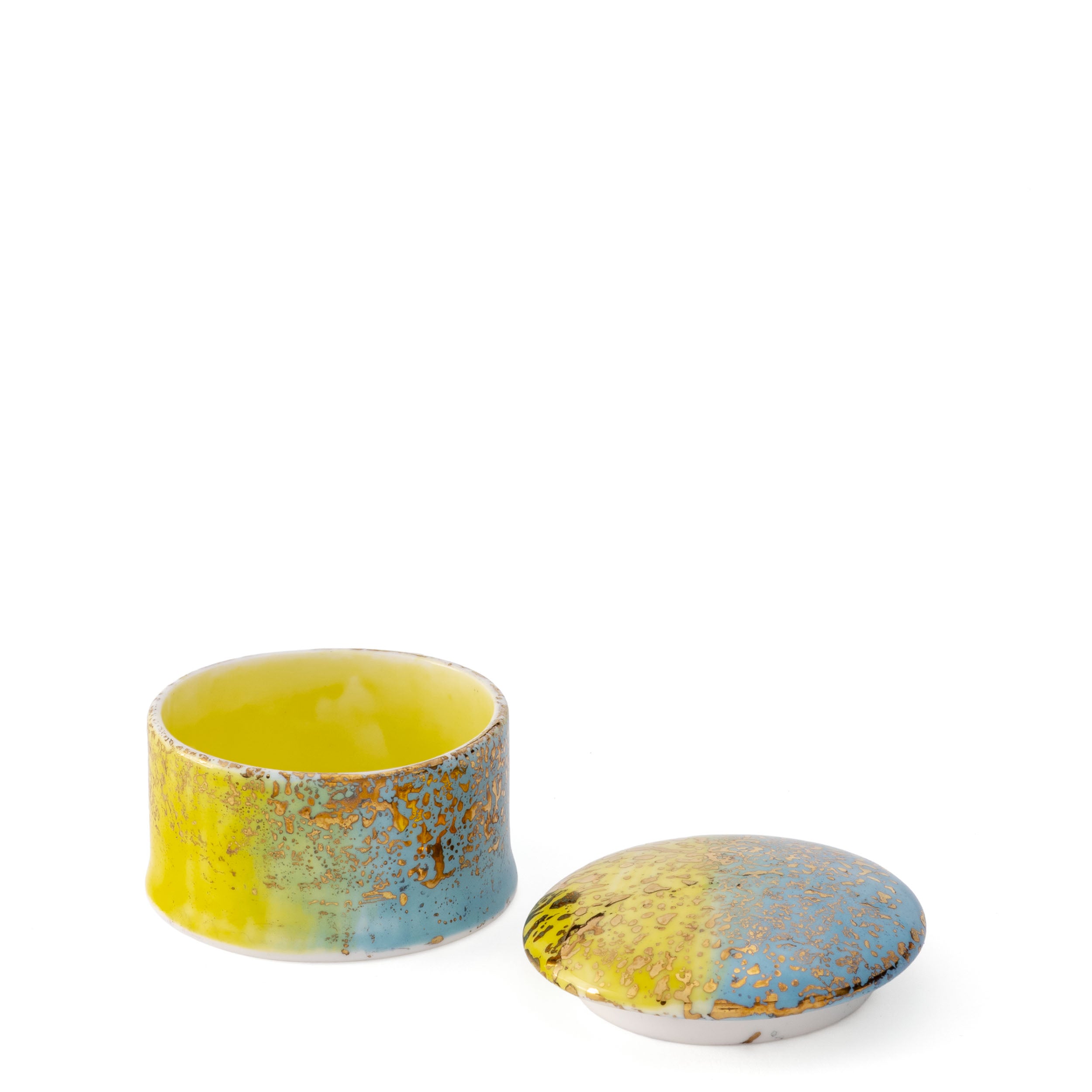 Artemis Yellow Blue Small Round Box