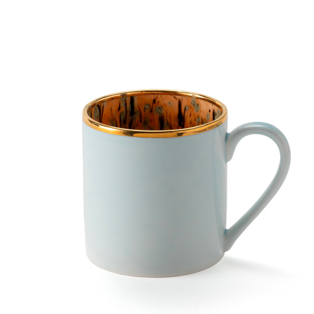 Gold Rim Sky Blue Large Mug