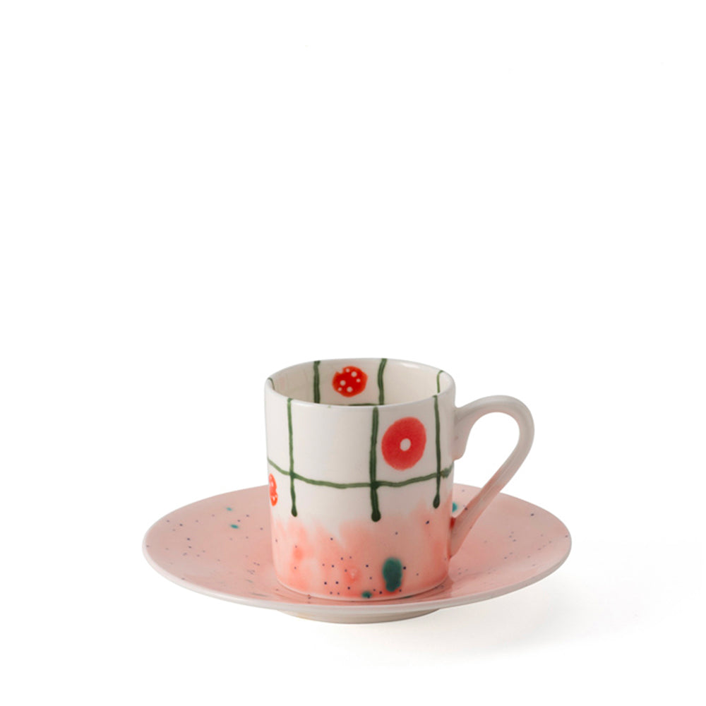 The Net Green Coffee Cup & Saucer