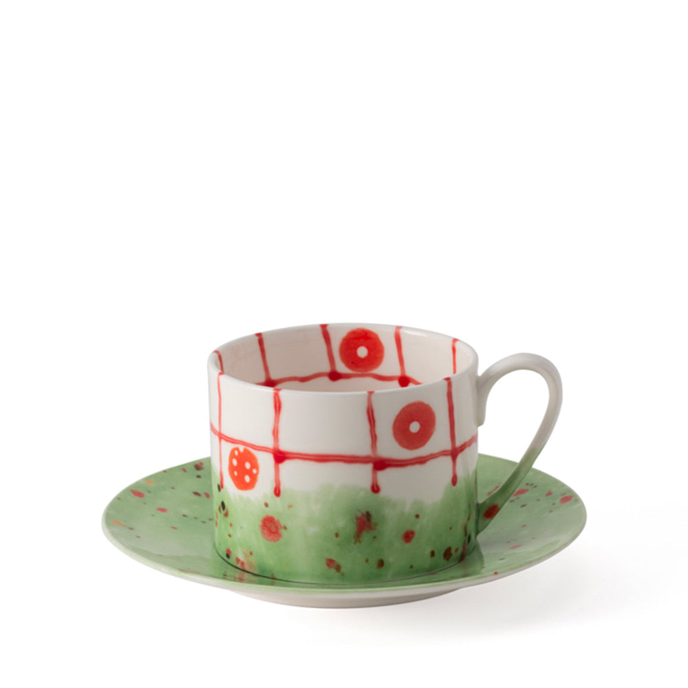 The Net Red Teacup & Saucer