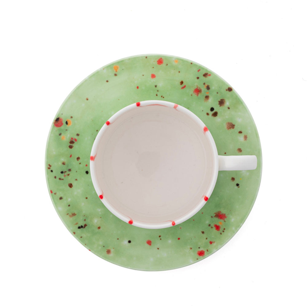 The Net Red Teacup & Saucer